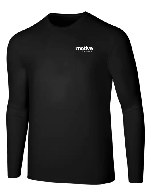Seriously Soft Black Long Sleeve T-Shirt w/Motive Studio Logo
