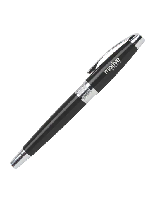 Masscotti Black Rollerball Pen - Black Ink w/Motive Studio Logo