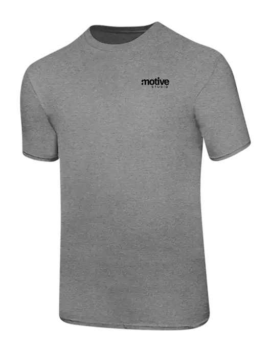 Ring Spun Light Heather Grey 4.5 oz T-Shirt w/Motive Studio Logo