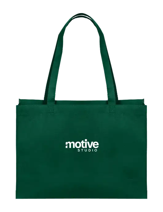 Eco Reusable Dark Green Tote w/Motive Studio Logo