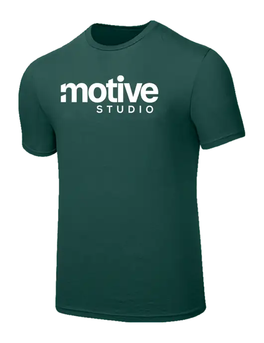 Seriously Soft Dark Green T-Shirt w/Motive Studio Logo