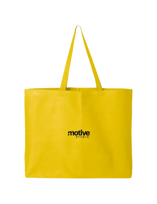 Sturdy Canvas Yellow Tote w/Motive Studio Logo
