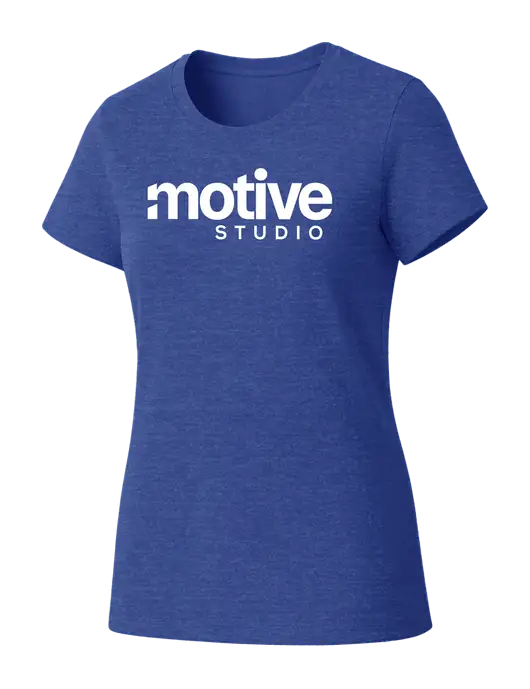 Womens Seriously Soft Royal Frost T-Shirt w/Motive Studio Logo