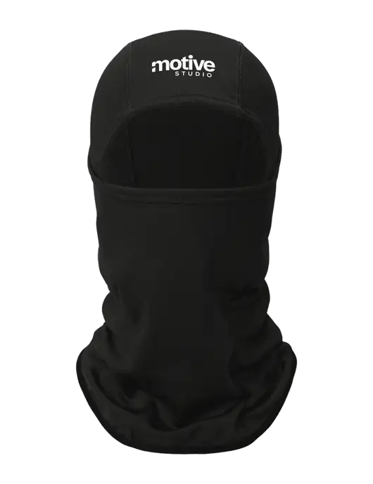 Black CornerStone Smooth Fleece Face Mask w/Motive Studio Logo