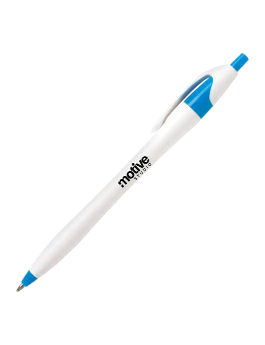 Novella Sapphire Blue/White Splash Pen - Blue Ink w/Motive Studio Logo