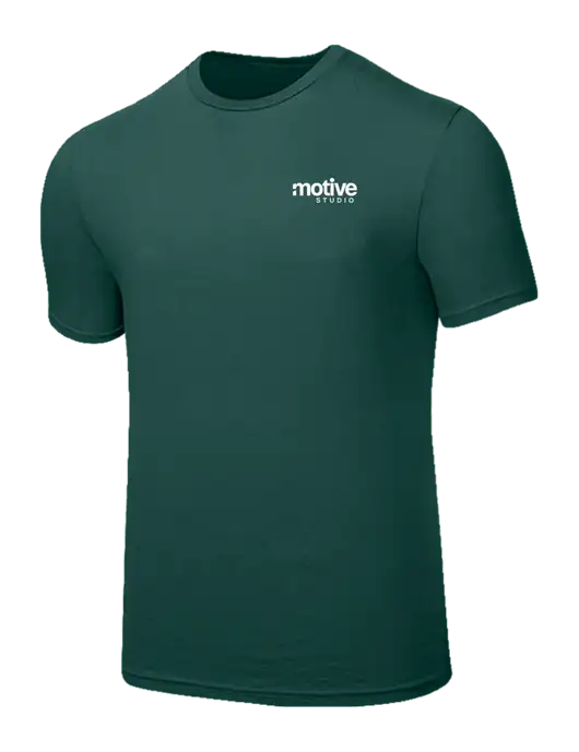 Seriously Soft Dark Green T-Shirt w/Motive Studio Logo