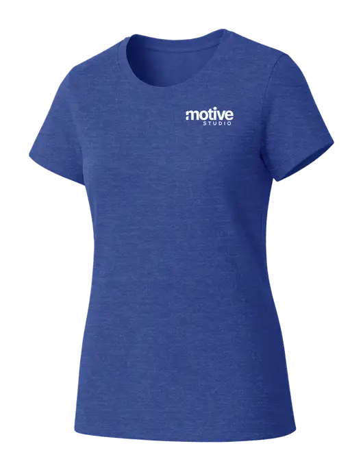 Womens Seriously Soft Royal Frost T-Shirt w/Motive Studio Logo