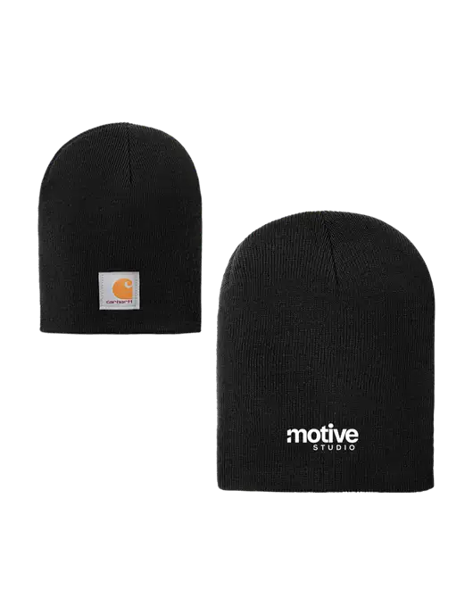 Carhartt Black Acrylic Knit Hat w/Motive Studio Logo