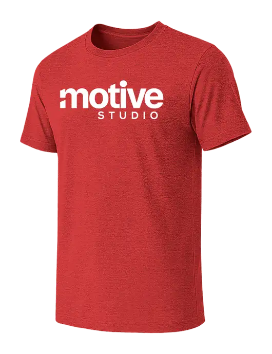 BELLA+CANVAS Heather Red CVC Short Sleeve Tee w/Motive Studio Logo
