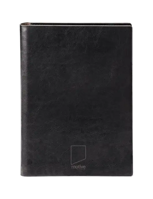 Fabrizio Black 7 x 9.625 Padfolio & Notepad w/Motive Studio Logo