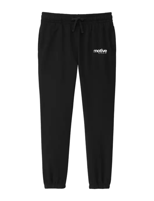 District Womens Black Fleece Sweatpants w/Motive Studio Logo
