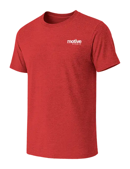 BELLA+CANVAS Heather Red CVC Short Sleeve Tee w/Motive Studio Logo