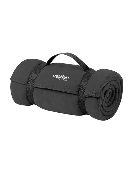 Casual Midnight Heather Fleece Blanket With Strap w/Motive Studio Logo