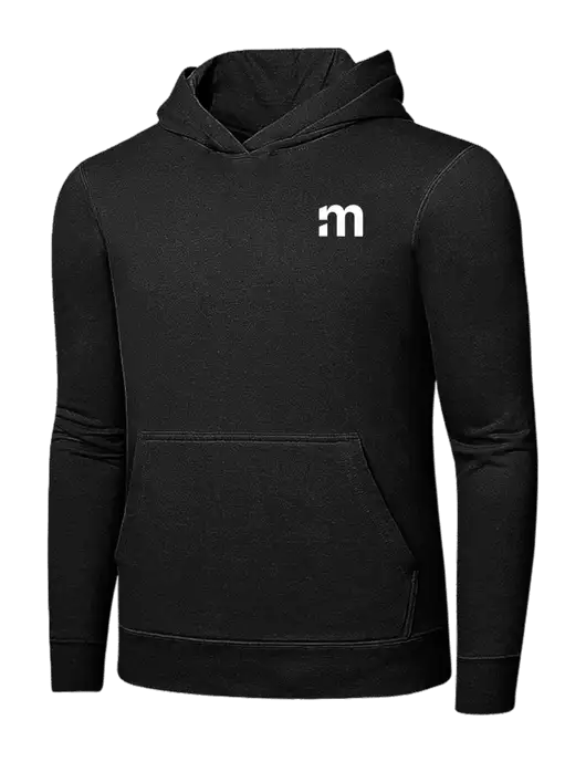 Jet Black 7.8 oz Ring Spun Hooded Sweatshirt w/m Icon Logo