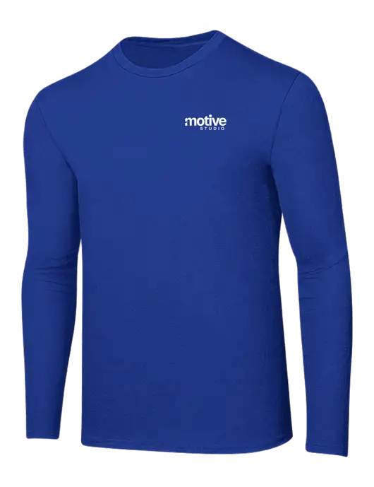 Ring Spun True Royal 4.5 oz Long Sleeve T-Shirt w/Motive Studio Logo