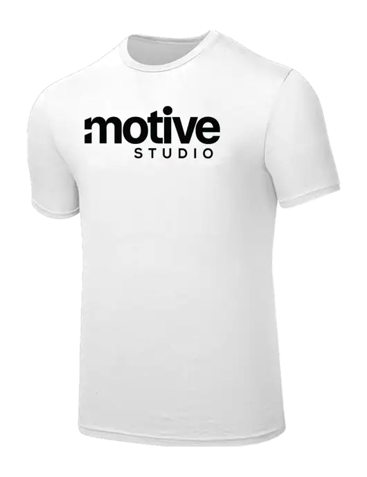 Seriously Soft White T-Shirt w/Motive Studio Logo