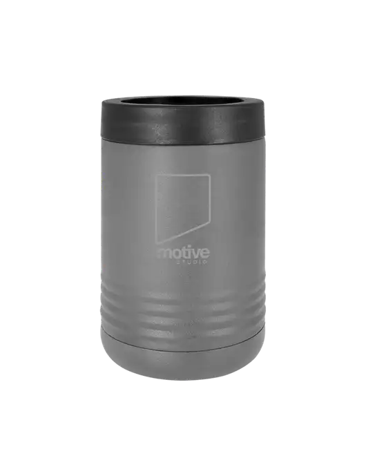 Polar Camel 12 oz Powder Coated Grey Vacuum Insulated Beverage Holder w/Motive Studio Logo