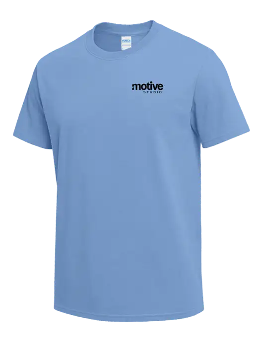 Light Blue Heavyweight 6.1 oz T-Shirt w/Motive Studio Logo