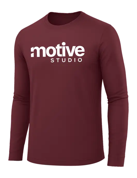 Long Sleeve Maroon PosiCharge Competitor Tee w/Motive Studio Logo