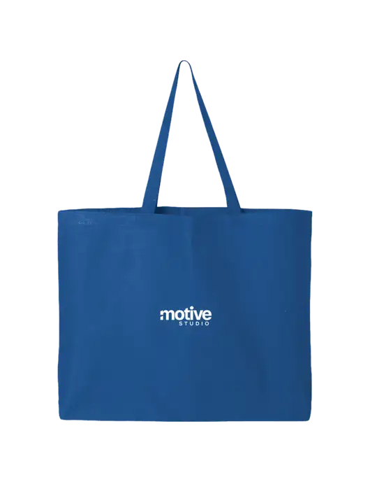 Sturdy Canvas Royal Blue Tote w/Motive Studio Logo
