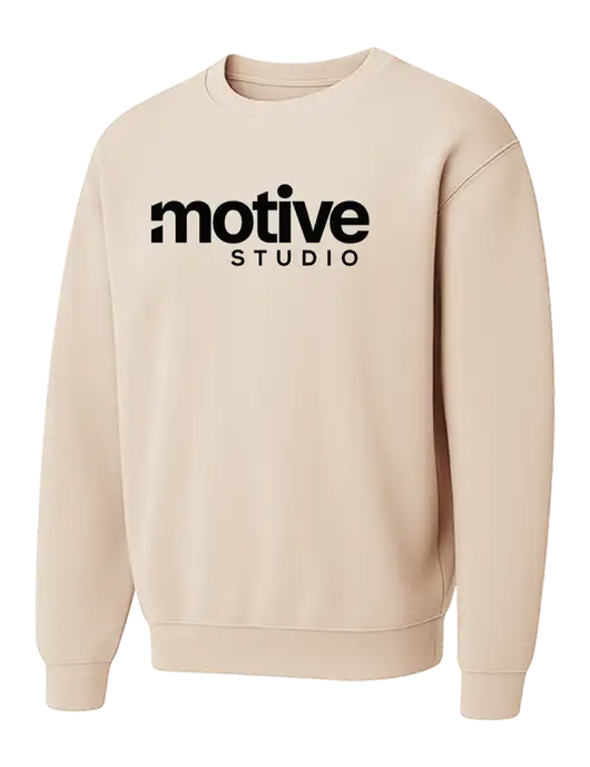 Comfort Colors Garment-Dyed Lightweight Ivory Fleece Crewneck Sweatshirt w/Motive Studio Logo
