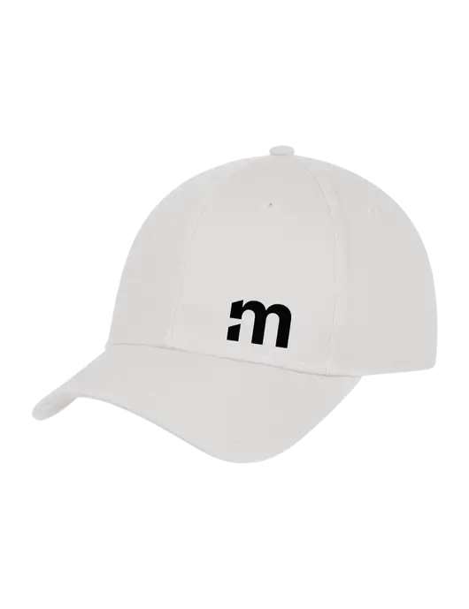 White Structured Cap Hook & Loop w/m Icon Logo