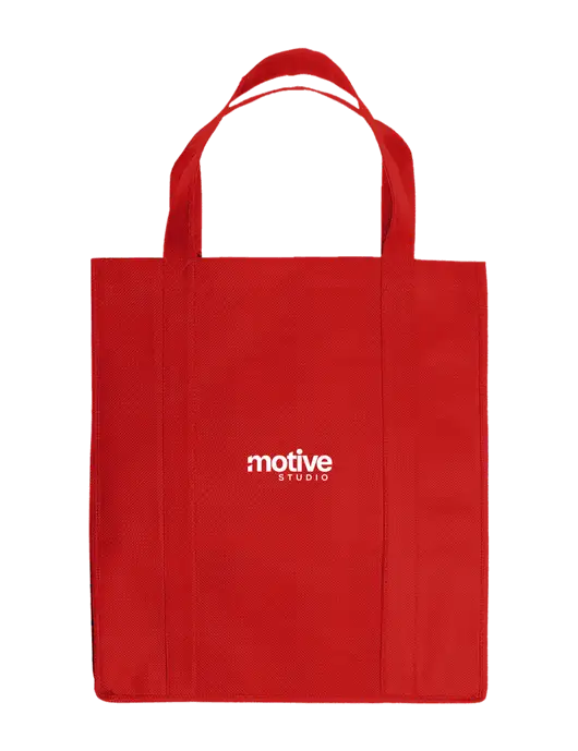 Eco Reusable Jumbo Red Shopping Bag w/Motive Studio Logo