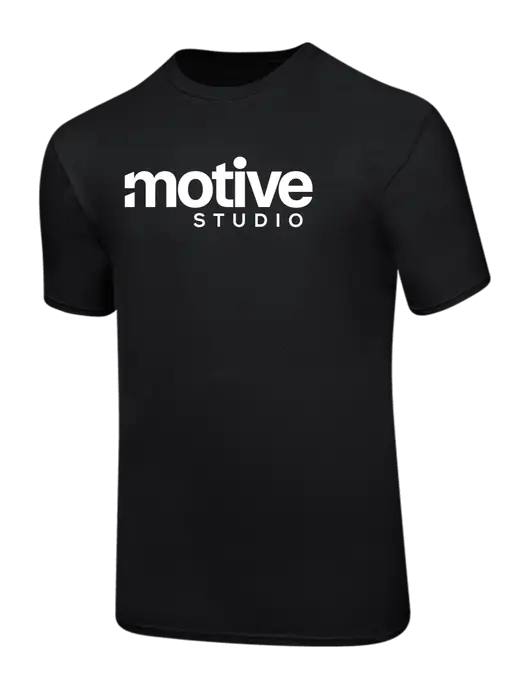 Ring Spun Jet Black 4.5 oz T-Shirt w/Motive Studio Logo