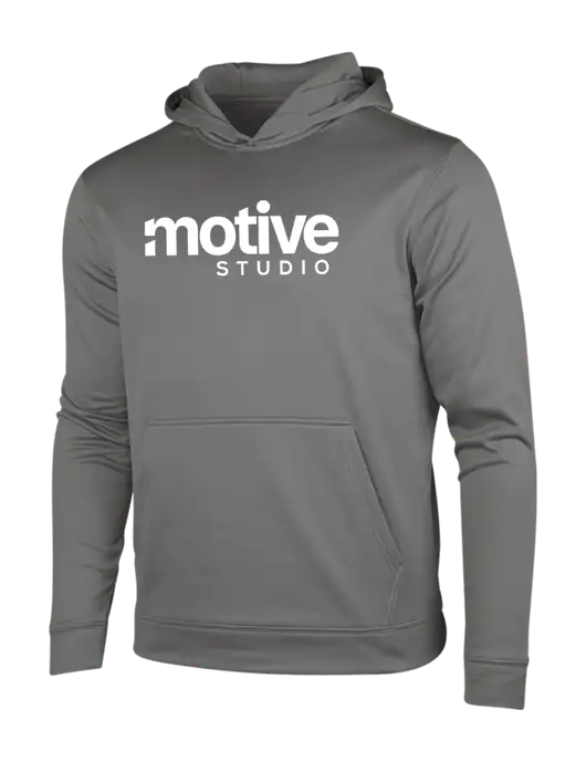 Dark Smoke Grey Sport-Wick Fleece Hooded Pullover w/Motive Studio Logo