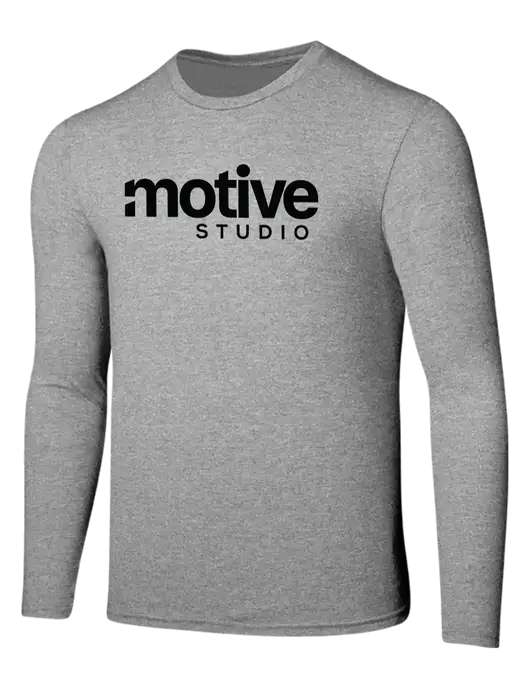 Seriously Soft Light Heathered Grey Long Sleeve T-Shirt w/Motive Studio Logo