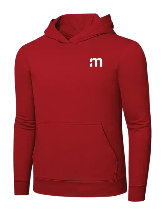 Bright Red 8.5 oz Ring Spun Hooded Sweatshirt w/m Icon Logo