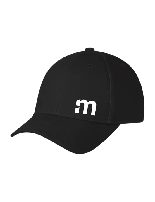 Black Structured Cap Hook & Loop w/m Icon Logo