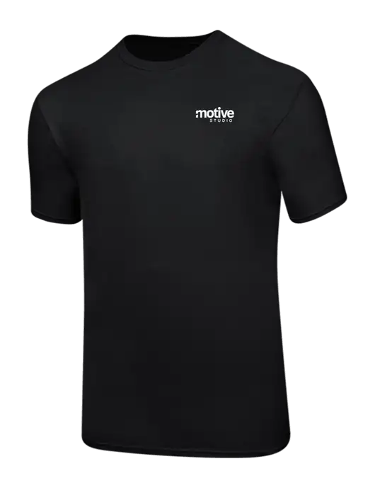 Ring Spun Jet Black 4.5 oz T-Shirt w/Motive Studio Logo