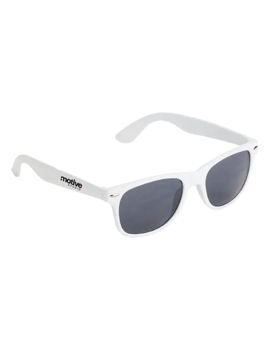 Daytona White Sunglasses w/Motive Studio Logo