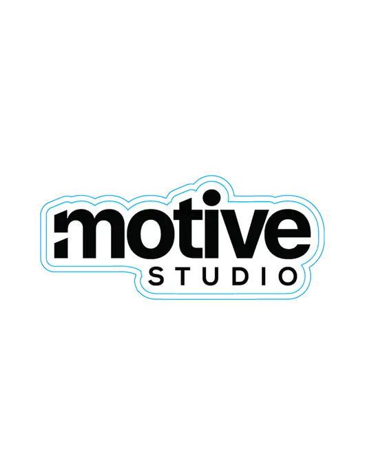Extra Large Decal (approx 11.25 in wide) w/ Motive Studio Logo