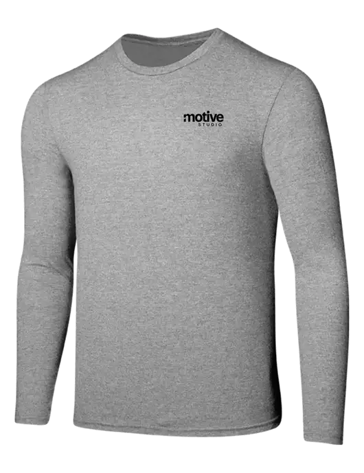 Seriously Soft Light Heathered Grey Long Sleeve T-Shirt w/Motive Studio Logo