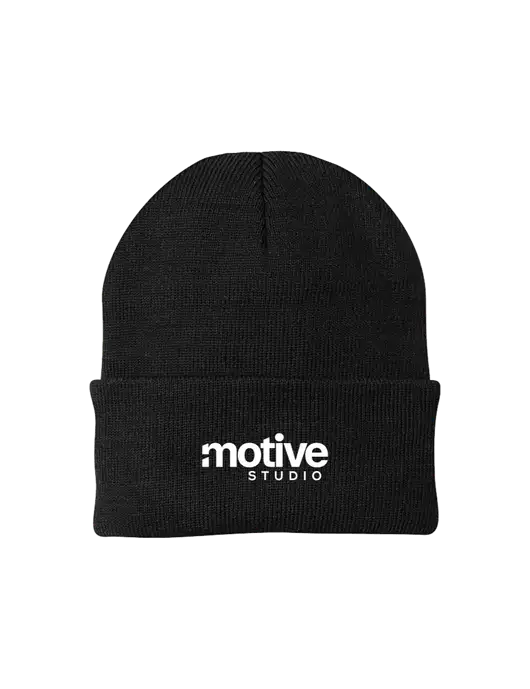 Black Knit Cap w/Motive Studio Logo