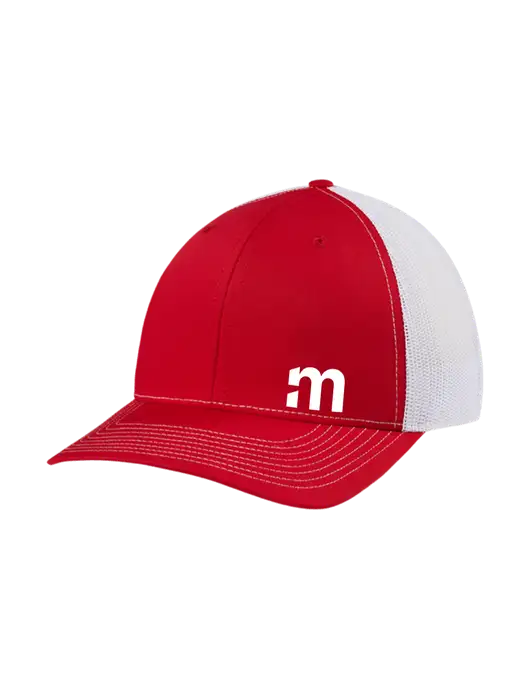 Richardson Adjustable Snapback Original 112 Trucker Cap Red w/White Mesh w/m Icon Logo