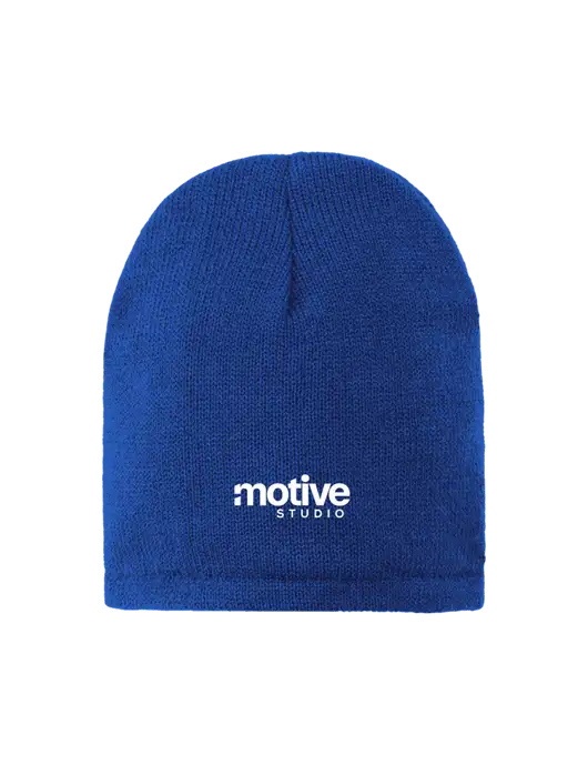 Dark Royal Fleece-Lined Beanie Cap w/Motive Studio Logo