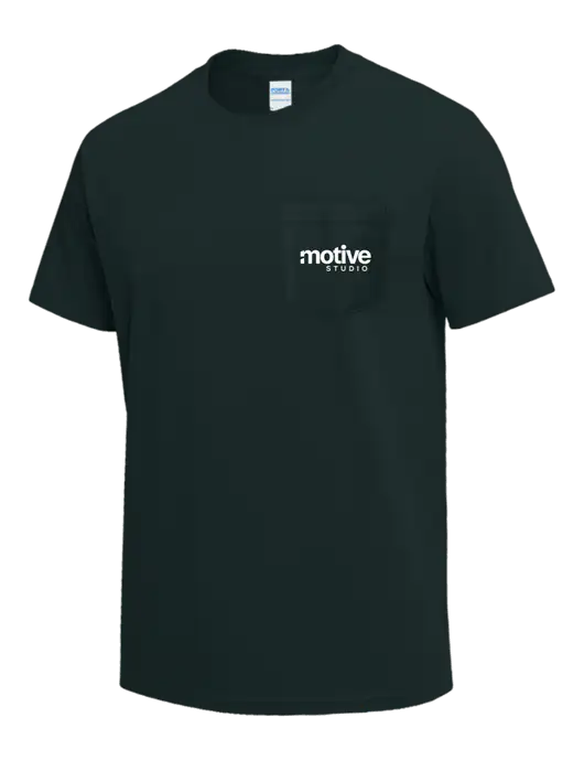 Dark Green Heavyweight 6.1 oz Pocket T-Shirt w/Motive Studio Logo