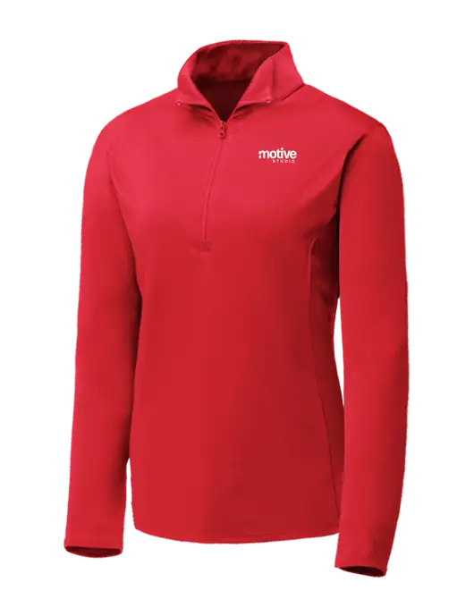 Red Womens Posicharge Competitor ¼ Zip Pullover w/Motive Studio Logo