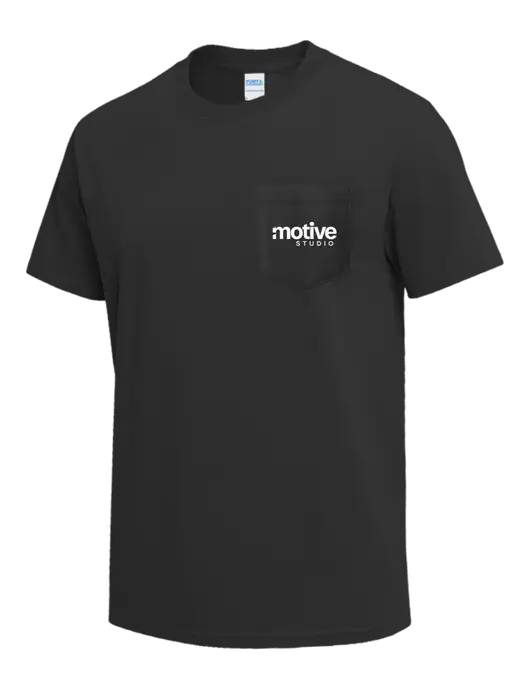 Charcoal Heavyweight 6.1 oz Pocket T-Shirt w/Motive Studio Logo
