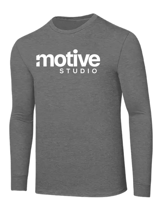 Core Blend Medium Grey Heather Long Sleeve Tee w/Motive Studio Logo
