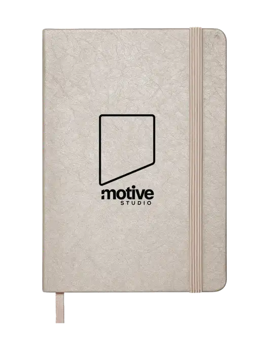 Granite Light Grey Hardcover Journal, 5.62 X  8.37 w/Motive Studio Logo