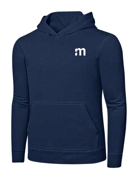 Navy 7.8 oz Ring Spun Hooded Sweatshirt w/m Icon Logo