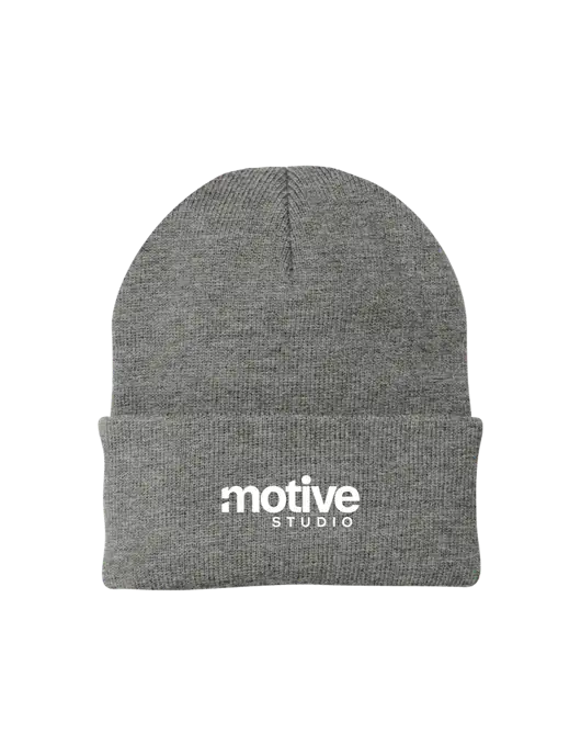 Medium Grey Heather Knit Cap w/Motive Studio Logo