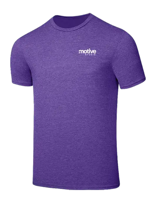 Seriously Soft Heathered Purple T-Shirt w/Motive Studio Logo