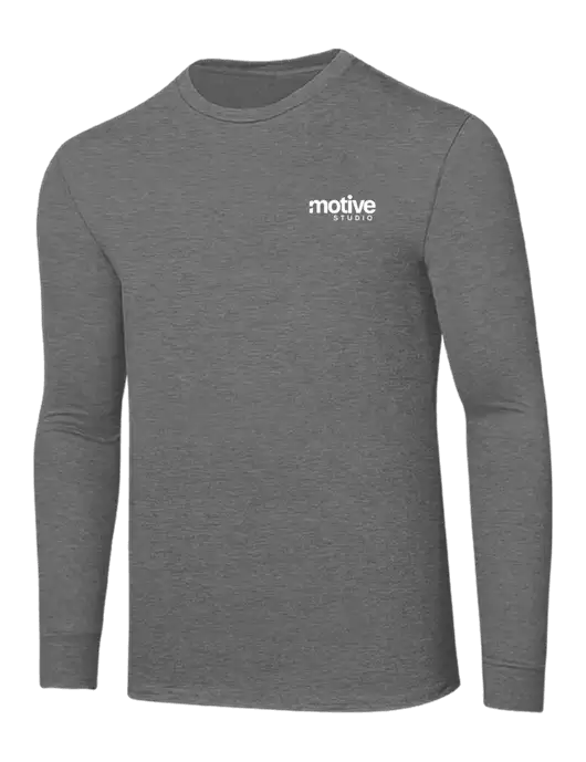 Core Blend Medium Grey Heather Long Sleeve Tee w/Motive Studio Logo