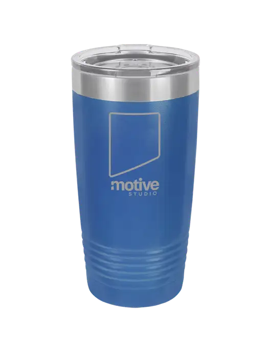 Polar Camel 20 oz Powder Coated Royal Vacuum Insulated Tumbler w/Motive Studio Logo