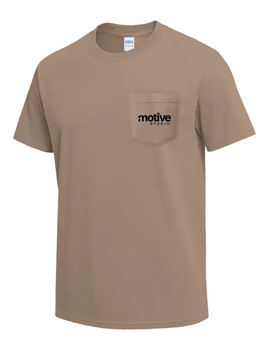 Dark Tan Heavyweight 6.1 oz Pocket T-Shirt w/Motive Studio Logo
